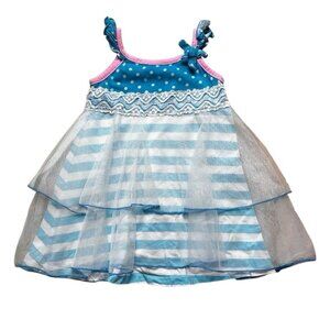 Jelly The Pug Polka Dot Striped Toddler Dress Size 2T